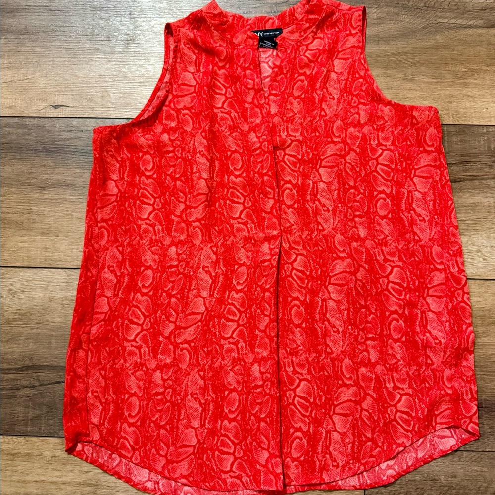 Jones New York Vibrant Red Sleeveless Blouse